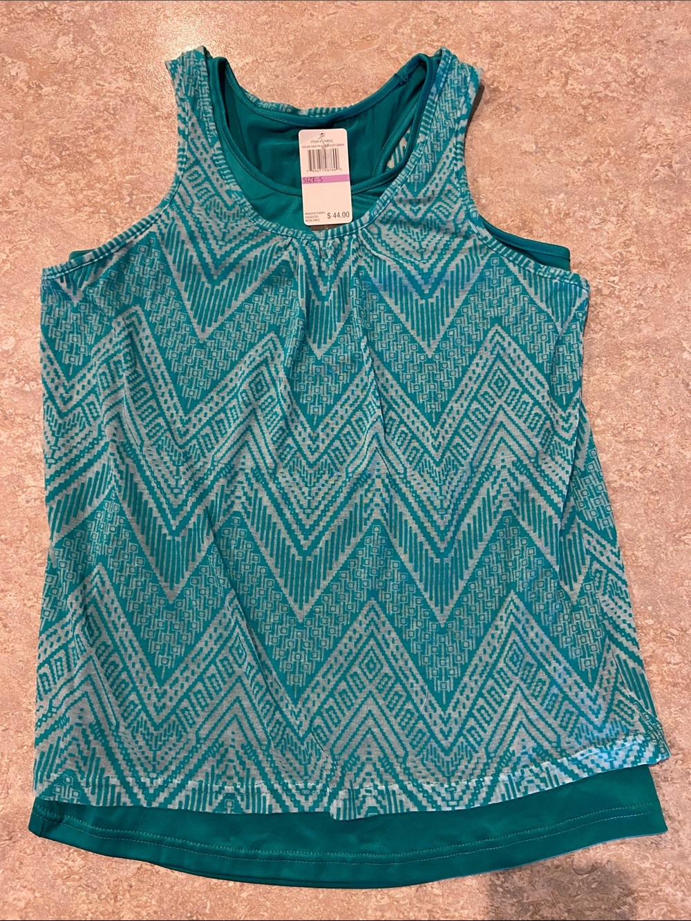 Women’s Teal Layered Tank Top - Athletic Style